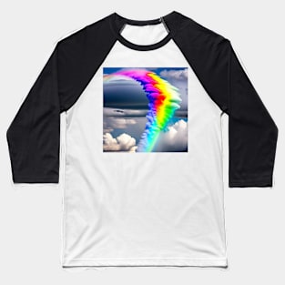 Rainbow Clouds Celestial Gift Sky Surreal Surrealistic Surrealism Baseball T-Shirt